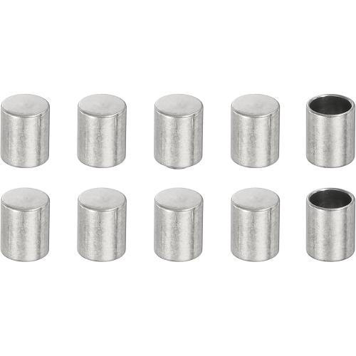 uxcell 10 Pcs Stainless Steel Cord End Caps, 4 mm End Cap Barrel Beads Leather Cord End Caps for Jewelry Making DIY Tassel 6 mm Length Silver