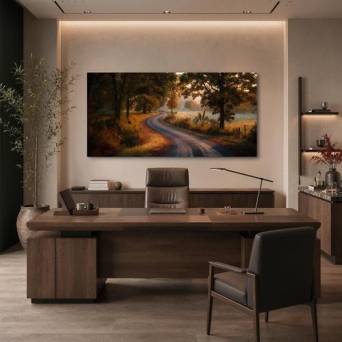 FanseeArt Forest Wall Art for Brown Art Living Room