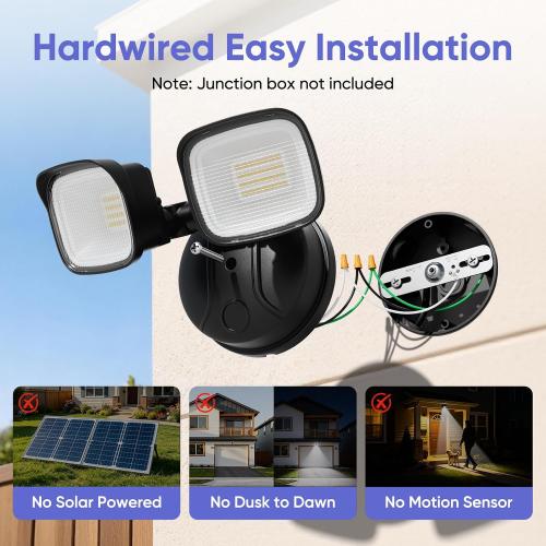 35W Outdoor Flood Lights, Switch Controlled for Patios, Porches, Side Walls