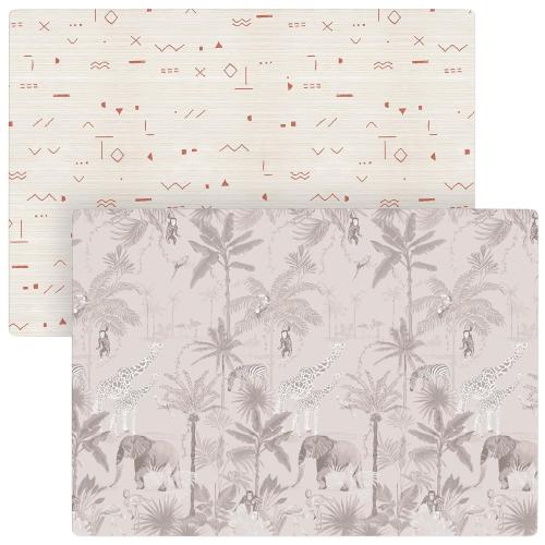 Baby Play Mat for Infants | One-Piece Reversible Foam Floor Mat | Large | Eco-Friendly | Extra Soft | Thick | Non-Toxic | Toddlers | Kids (Boho Desert/Pink Aminal Jungle, Large)