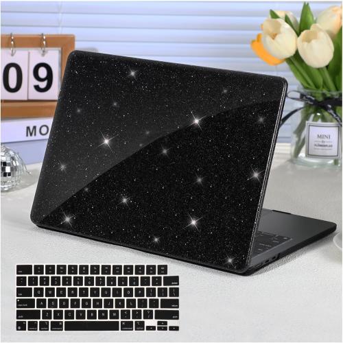 COLOR GREEN ❗❗Funut for Air 13 inch Case M5 M4 M3 M2 2026 2025-2022 A3449 A3240 A3113 A2681, MacBook Air 13 inch Cover Shiny Sparkle Bling PU Leather Hard Shell Case & Keyboard Cover,Glitter GREEN