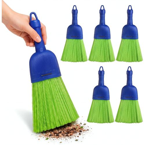 Domensi 6 Pcs Whisk Broom Poly Fiber Hand Brush with Hang Hole Car Cleaning