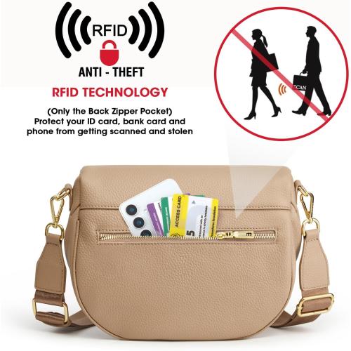Kattee Spacious Leather Bum Bag for Women with RFID Blocking