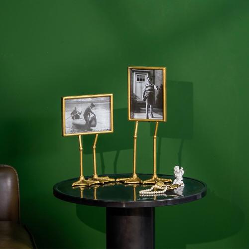 NIKKY HOME Flamingo Duck Paw Gold Picture Frame 5x7 with High Definition Glass for Table Top Desktop Display, Hawaiian Tropical Theme Elegant Gift Photo Frames for Family Friend Kid