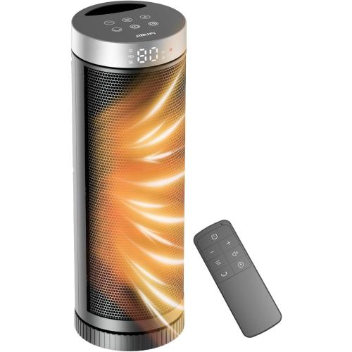 JIBUFI Ceramic Fan Heater, Portable Indoor Heater with Remote Control, Three Heating Modes, Overheat and Tip-Over Protection, Suitable for Home, Office, Bedroom, Indoor Use