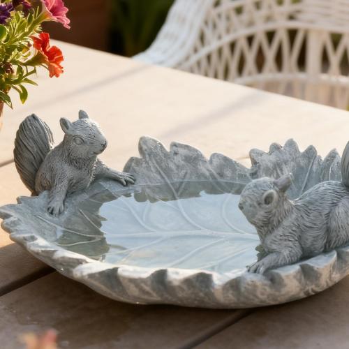 Concrete Bird Bath Bowl for Outside Small Bird Water Feeder Garden Decor
