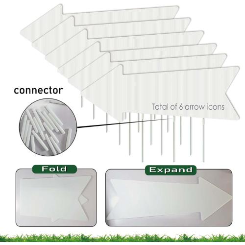 ‌Jumbo 6-Pack Blank Arrow Yard Signs with Stakes - 33x12 Oversized Wedding Directional Signs, Birthday Party Decorations, This Way Arrow Signs for Outdoor Events, Reusable Yard Markers