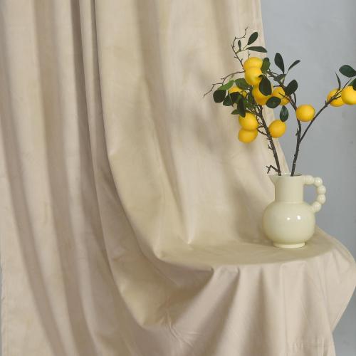 Roslynwood Cream Velvet Curtain 120 inches Extra Long - Curtains Room Darkening Rod Pocket Thermal Insulated Window Christmas Decorative Drapes for Living Room/Loft, W52 x L120, 2 Panels