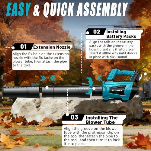 USED‼️ ,Cordless Leaf Blower Compatible with M Akita 18V Battery(No Battery) - 250MPH| 750CFM | 6 Speed Brushless Turbo Powerful Electric Leaf Blowers for Lawn Care, Patio, Blowing Leaves