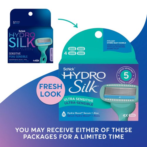 Schick Hydro Silk Sensitive Women's Razor Blade Refills, 4ct