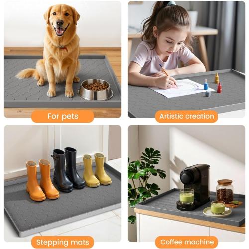 Jin&Bao Under Sink Mat 34 x 22 Waterproof Silicone Cabinet Kitchen Liner