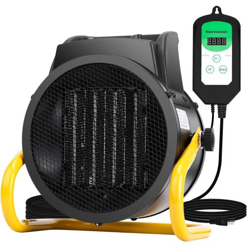 Greenhouse Heater with Thermostat, Fast Heating, Auto Power Control, Over Temperature Protection, Greenhouse Heater for Winter Plants, for Grow Tent, Green House, Flower Room, Patio