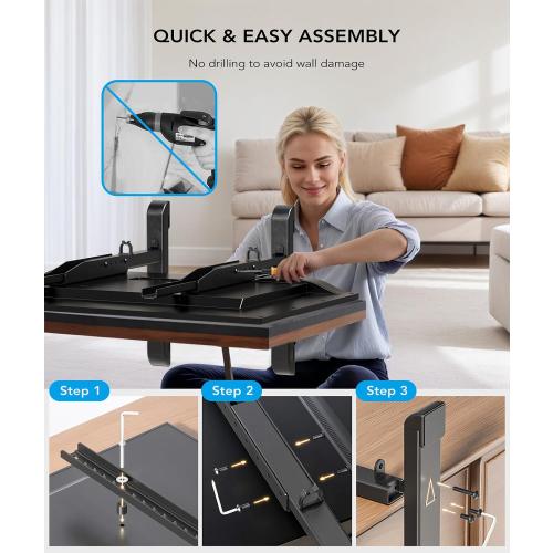AX WABER Table Top TV Stand with Height Adjustable TV Legs Replacement for Most 37-86 Inch Flat Curved TVs,Steel TV Base Feet Holds up to 150 lbs with Cable Management, Max VESA 800x600mm Black