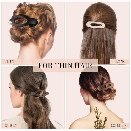 obeoby 8 Pcs Flat Hair Claw Clips For Women Girls, Matte Natural Colors