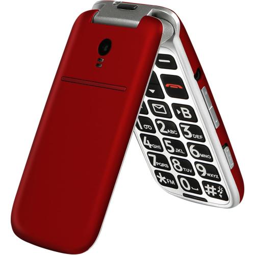 artfone 4G Volte Flip Phones Unlocked for Seniors丨Big Buttons Cell Phone for Elderly & Kids丨Clear Sound丨SOS Button丨Talking Clock丨Speed Dial丨Charging Dock丨Camera丨Talking Numbers丨USB-C,T-Mobile - G3 Red