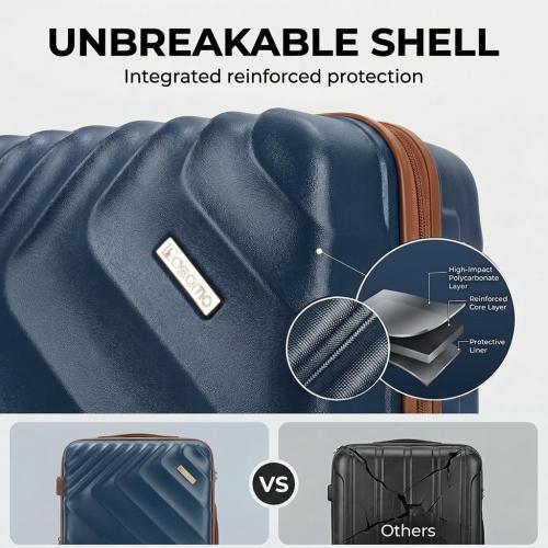 Rosamo 3 Piece Luggage Set Expandable Hardside Suitcase, 20in Carry On