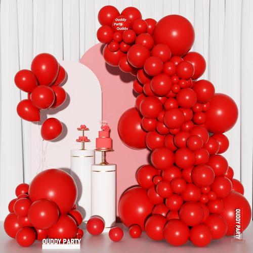 Ouddy Party 129Pcs Red Balloon Arch Garland Kit in 18 12 10 5 Inch