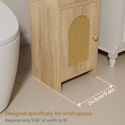 IBUYKE Small Bathroom Storage Cabinet Narrow Toilet Paper Holder