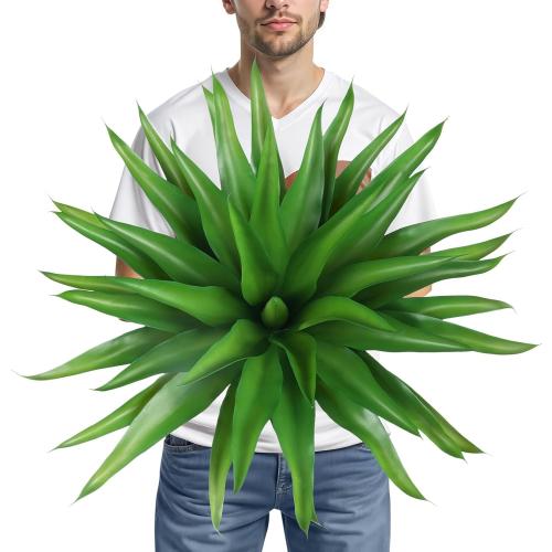 Velener Fake Agave Artificial Plant, Unpotted Fake Succulents Plant for Room Decor, UV Resistant Faux Agave Plant for Outdoor/Indoor Decor, 22 inches, Set of 1(43 Leaves)