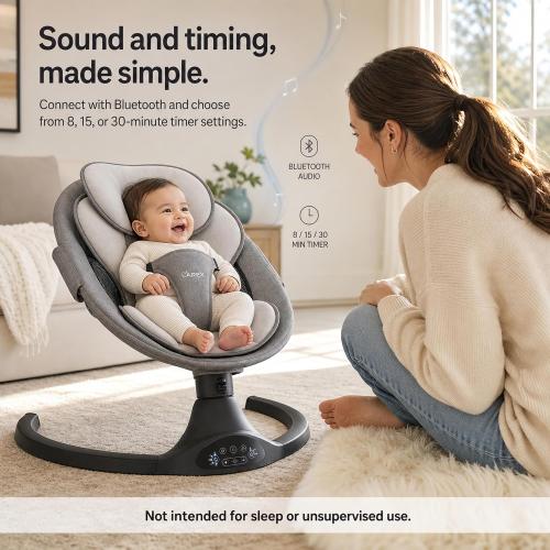NEEDS CLEANING ‼️‼️‼️LAREX Baby Swings for Infants, Electric Swing, Bluetooth & Remote Control