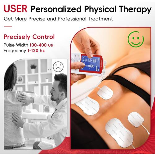 Comfytemp 3-in-1 TENS Unit with Large Back Pad, Pain Relief & EMS&User Mode