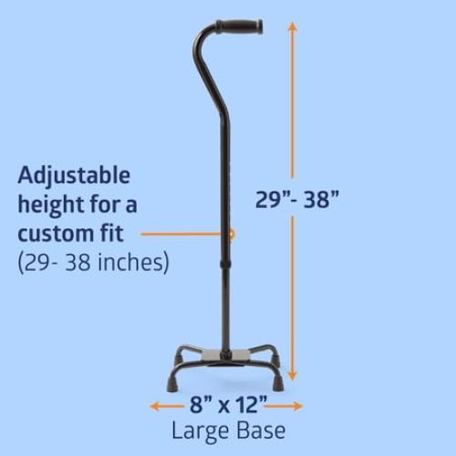 A rubber piece from the bottom is missing‼️ Aluminum Quad Cane with Large Base for Balance, Lightweight Walking Aid for Seniors & Adults