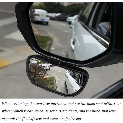 Mandark 2PCS 5.71 Inch Rectangular Convex Blind Spot Mirrors, Black