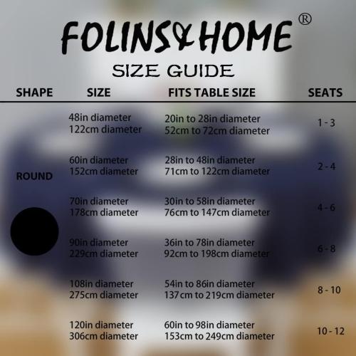 FOLINS&HOME Navy Blue 48 Inch Round Tablecloth, Waterproof Table Cloth