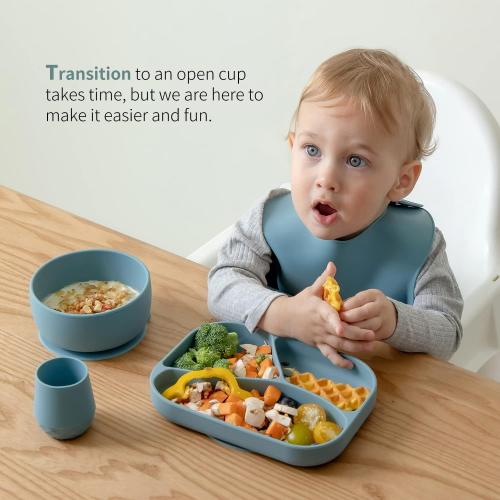 SAMiGO Silicone Baby Cups for 6-12 Months, Tiny Open Cups for Training and Water Drinking, Baby Led Weaning Supplies, 2 OZ