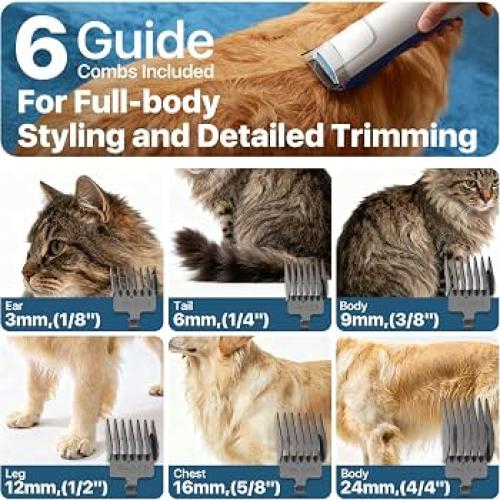 Buenkee Dog Grooming Vacuum Kit, 15000Pa Clipper, Shedding Brush, 2L, White