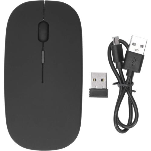 Rechargeable Wireless Mouse 2.4GHz Ergonomic Silent Optical, 1600DPI Portable Slim Mice with Smart Sensor, Micro USB Charging for Laptop Computer Office Home