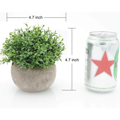 Velener Mini Sage Green Potted Boxwood Topiary Artificial Plants for Home Decor Indoor, Farmhouse House Plant Office Small Desk Shelf Apartment Coffee Bar Bathroom Decor Guest Room, Small Fake Plant