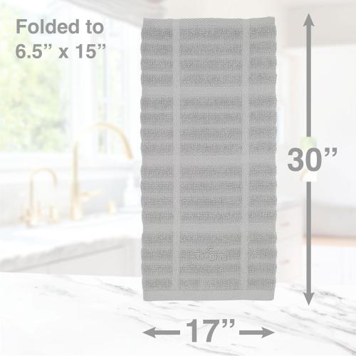 2pk All-Clad Solid Kitchen Towel: Highly Absorbent, Super Soft Long Lasting - 100% Cotton, 17x30 Tea Towel for Cleaning & Drying Dishes, Pans, Glassware, or Countertops, (), Titanium Gray