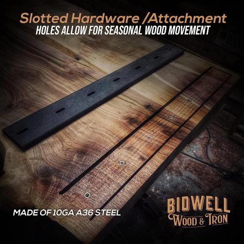 Bidwell Wood & Iron C-Channel Table Brace  Hidden Steel Support for Live Edge or Slab Wood Tops