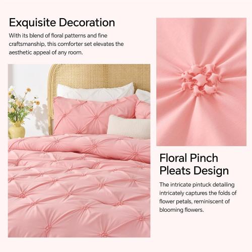 BEDELITE Pink Queen Comforter Set,Fluffy & Soft Comforter