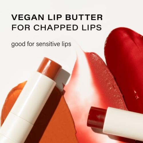 Melixir Vegan Lip Butter #10 Flutter (12 Colors), Hydrating Tinted Lip Balm Stick, Bee-Free, Petrolatum-Free, Plant-Based, Moisturizes Dry & Chapped Lips With Shea Butter, Sheer, Natural Finish