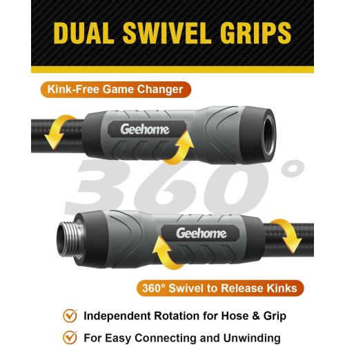50ft Polyurethane Garden Hose, 5/8 in Lightweight Flexible Water Hose with Swivel Fittings, All-Weather, No-Kink Memory, Commercial Duty, Perfect for Home and Commercial Applications