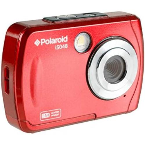Polaroid IS048 Waterproof Instant Sharing 16 MP Digital Portable Handheld Action Camera, Red