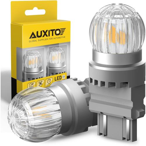 AUXITO 3157 LED Bulb Amber Yellow, Turn Signal Light 3157A 3156 3056 3057 4157 3047 4057 3457 4114 Super Bright for Rear Front Blinker Turn Signal Marker Parking Light, Pack of 2