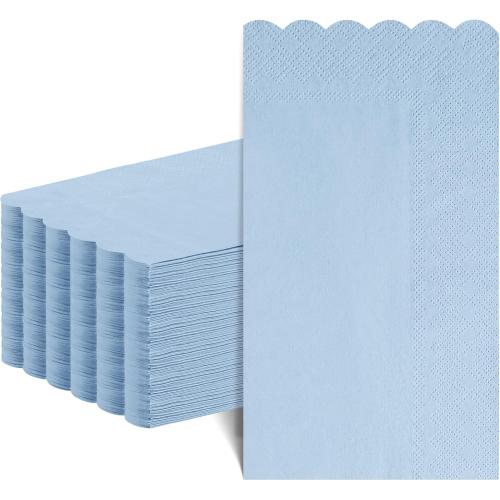 NatNarr 60 Pcs Light Blue Paper Napkins, 2 Ply Blue Disposable Napkins