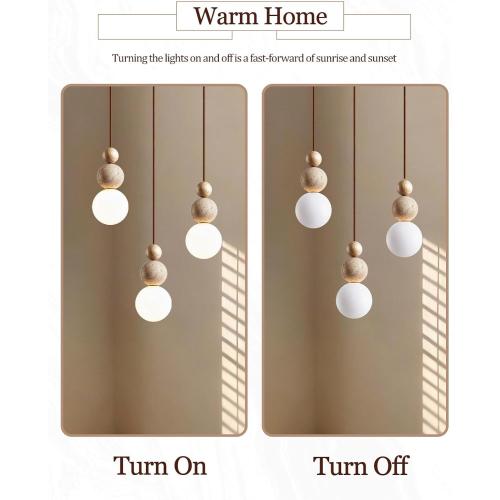 Natural Travertine Pendant Light, 10.6 Japanese Wabi Sabi Pendant Light