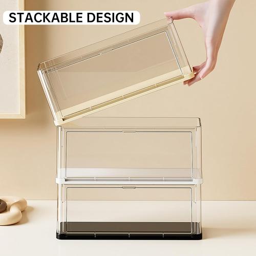 BOHOIDEE Clear Display Case for Figures, Acrylic Storage Organizers Box with Magnetic Door, Dustproof Showcase for Collectibles Action Figure(1Pack, Medium)