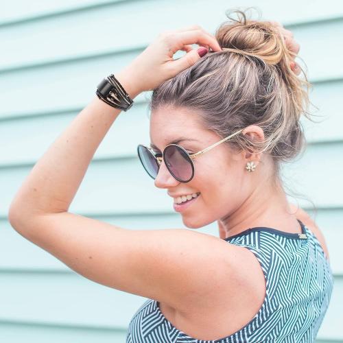 Posh Leather Band Compatible with Fitbit Charge 2 Bands, Boho Handmade Bracelet Multilayer Wrap Layered Wristbands Compatible for Women