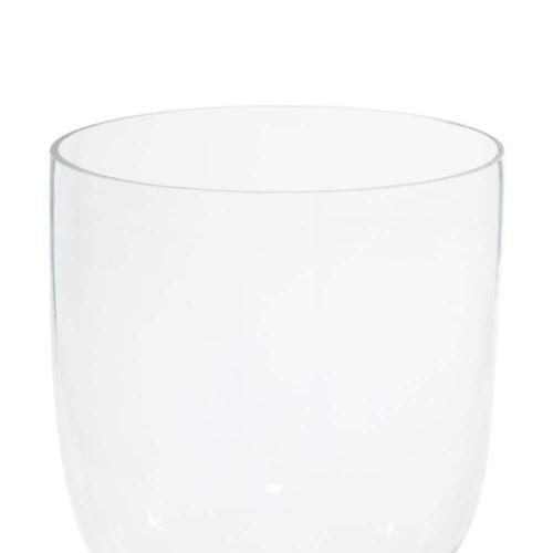 14 in. Silver Glass Handmade Turned Style Pillar Hurricane Lamp