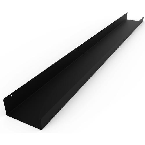 DIY CARTEL Made in USA Floating Metal Wall Shelf Picture Ledge - USA Manufactured Steel - Industrial Heavy Duty Modern Farmhouse Rustic Designed Shelf (48in Black)