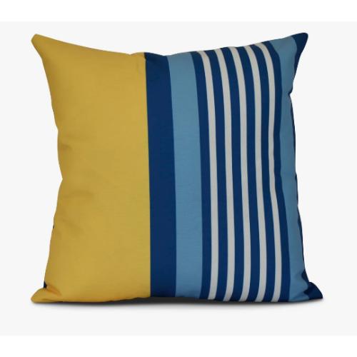 Sail, Sun, & Fun Striped Reversible Throw Pillow