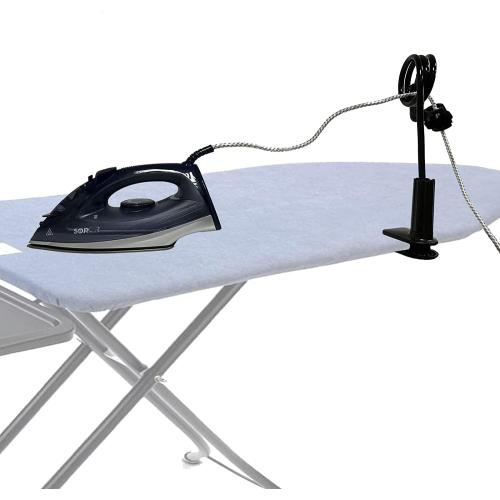 Universal Flexible Iron Cord Minder, Steam Iron Cord Holder for the ironing board helps keep the irons cord out of the way when in use - fits all standard ironing boards - No Irons , No Iron board