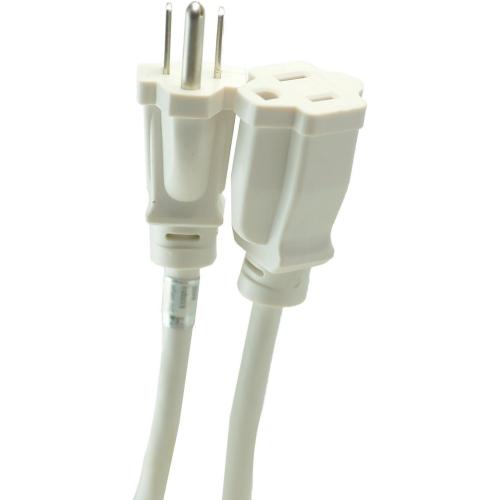 Woods 277563 Outdoor Extension Power Block; Weatherproof with Reinforced Blades; Heavy Duty Vinyl Jacket; Durable Cord; Tangle Free; 8-Foot; White
