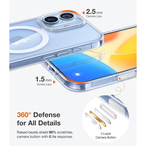 TORRAS Magnetic Shockproof for iPhone 17 case Anti-Yellowing, Crystal Clear