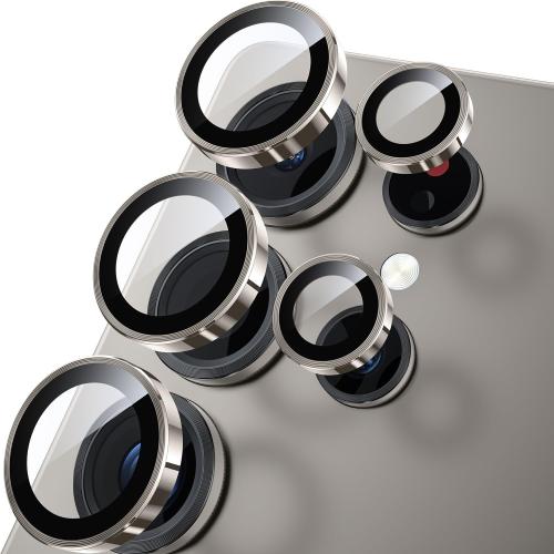 WSKEN for Samsung Galaxy S25 Ultra Camera Lens Protector - Ultra Thin Case Friendly, 9H Shatterproof Tempered Glass with Aluminum Metal Circle Camera Screen Protector Cover Accessories, Gray